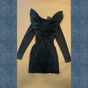 NEW Forever 21 Woven Denim Charcoal Dress